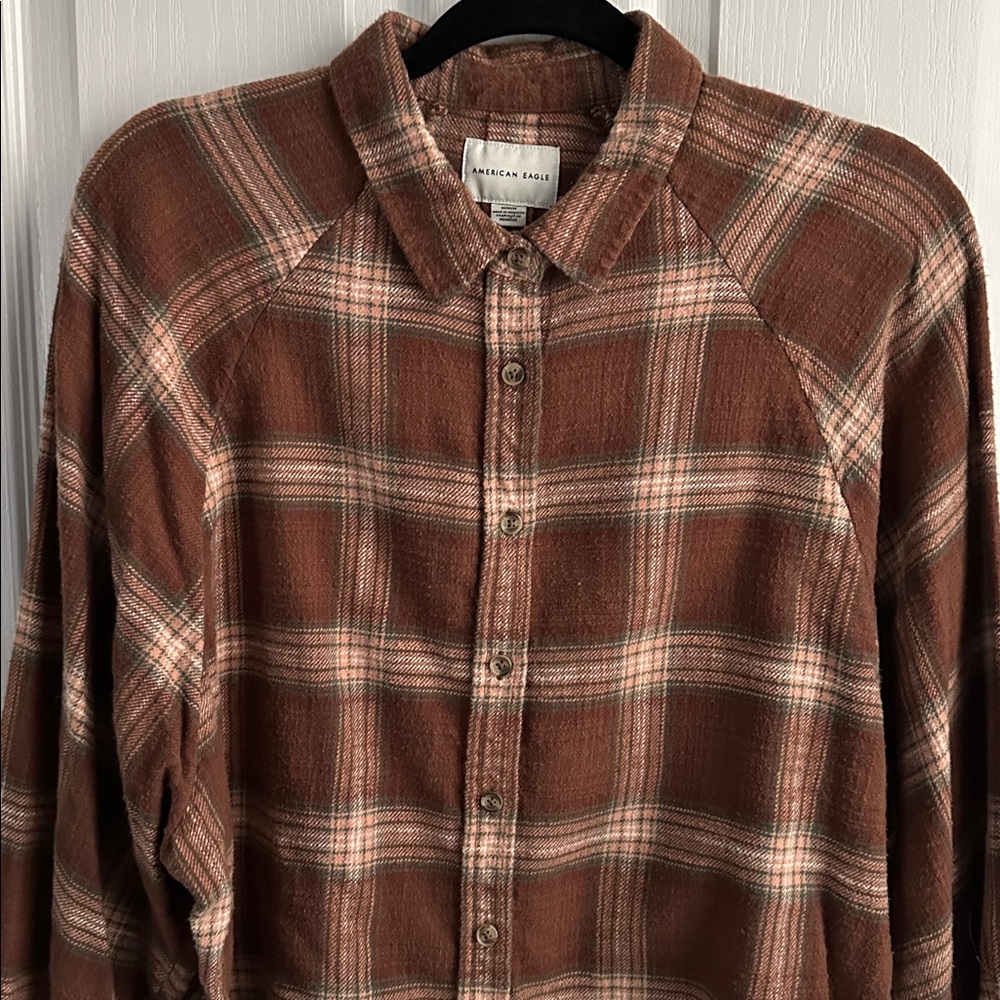 American Eagle flannel button down long sleeves - image 2
